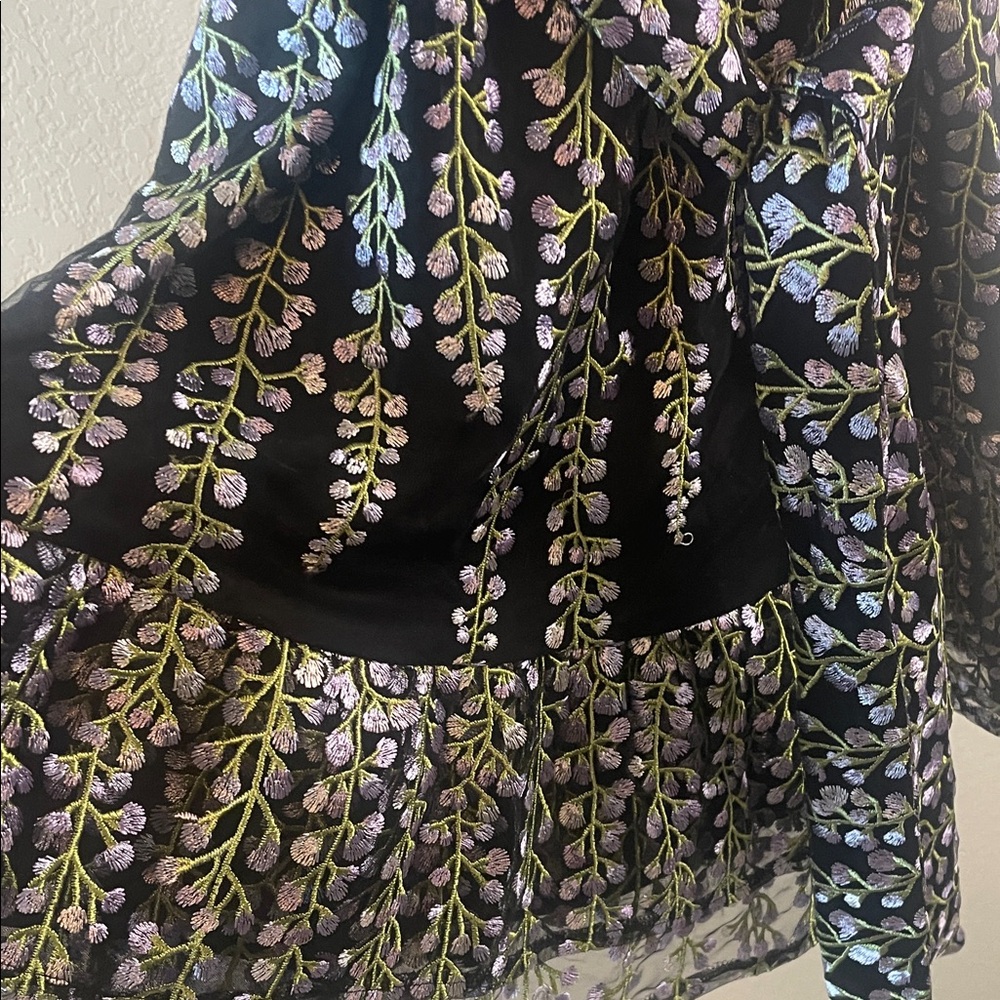 KENSIE BLACK AND PURPLE FLORAL BROCADE OFF-SHOULDER DRESS SIZE 10 NWT - Picture 7 of 7